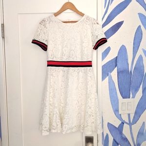 White lace mini dress